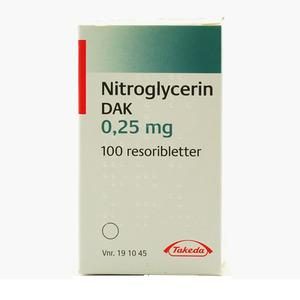 Nitroglycerin 0,25 mg - 100 resoribletter