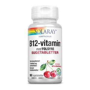 Solaray B12 vitamin m. folsyre 1000 mcg - 90 stk.