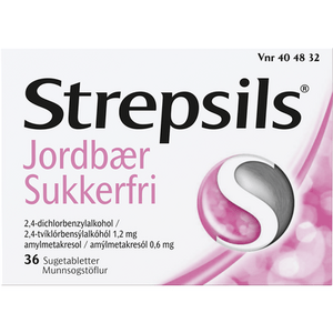 Strepsils Jordbær sukkerfri - 36 stk.