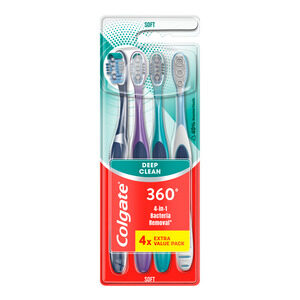 Colgate 360 Deep Clean Tandbørste soft - 4 stk.